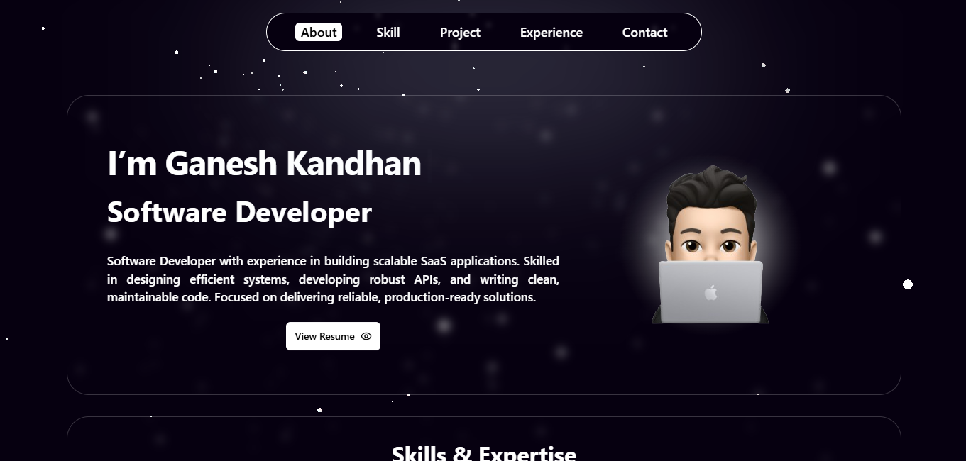 Ganesh Kandhan | Full Stack Developer | React, Node.js